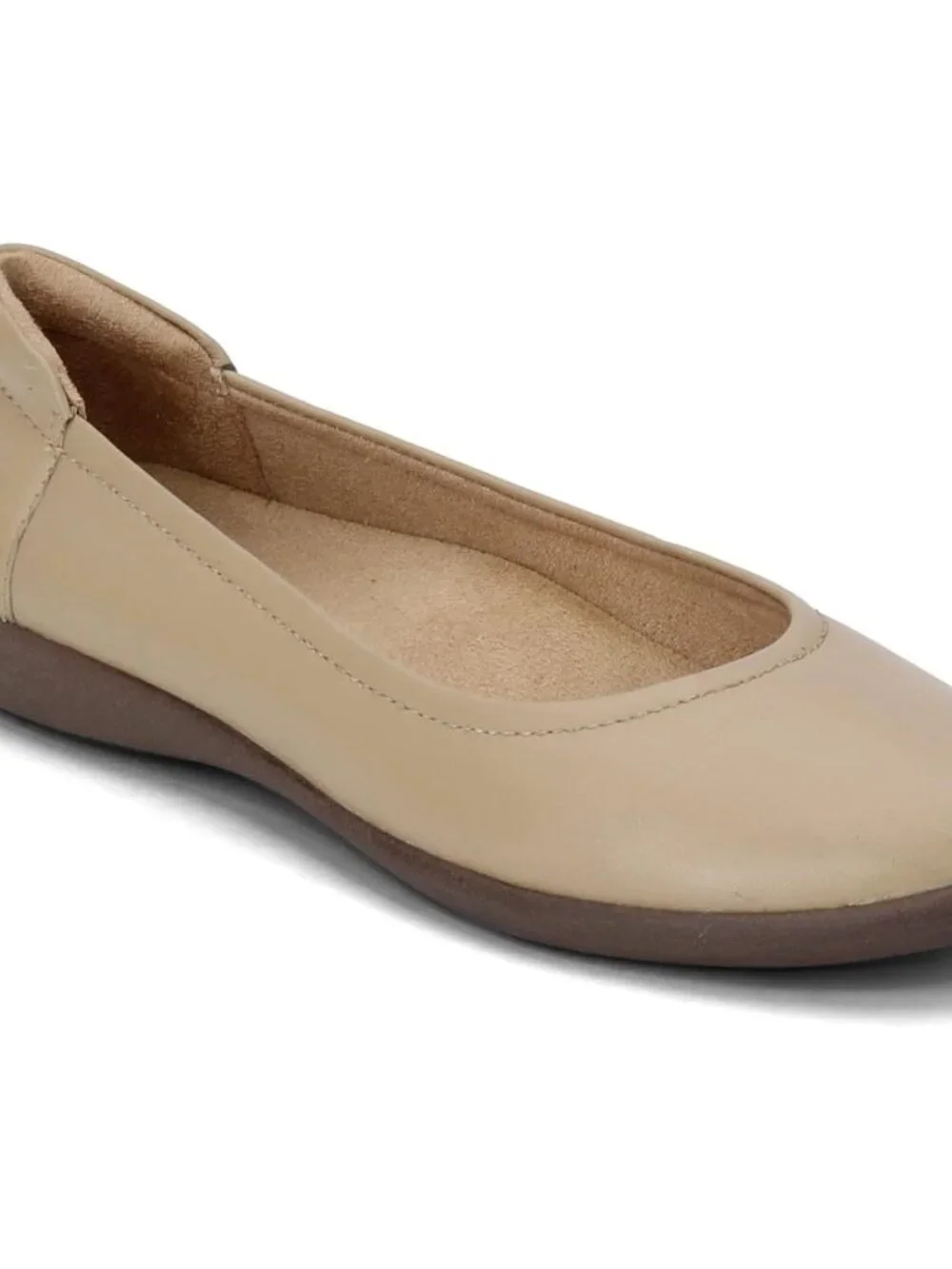 Women's Flexy Ballet Flat in Nude, Size 7 Wide - Padded Comfort & Slip-On Design